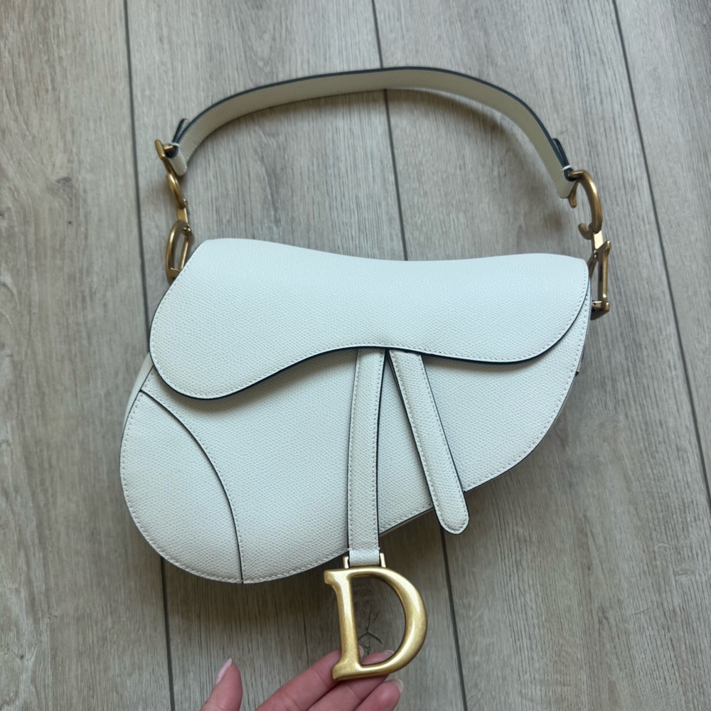 *BRAND NEW* Christian Dior Latte Grained Calf Skin Saddle Bag